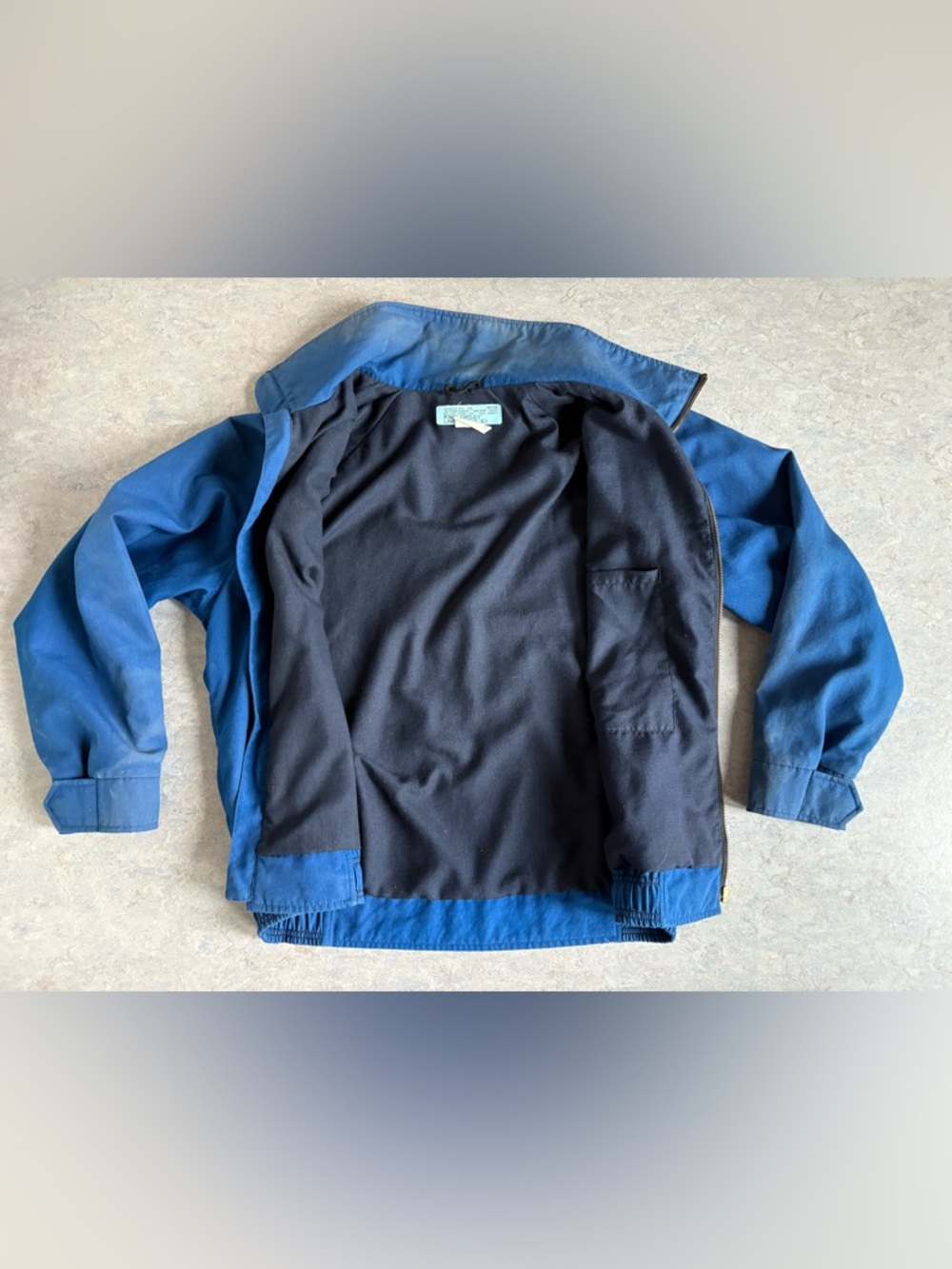 Blue Zip-Up Work Jacket with 'Mike' Patch - Picture 7 of 9